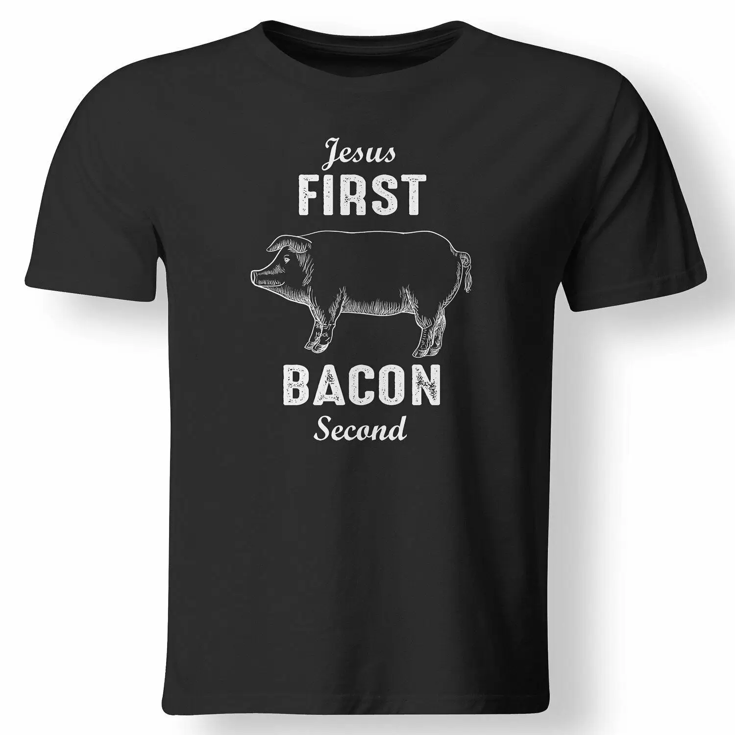 

Jesus First Bacon Second Funny Christian Food Lover T Shirt Mens