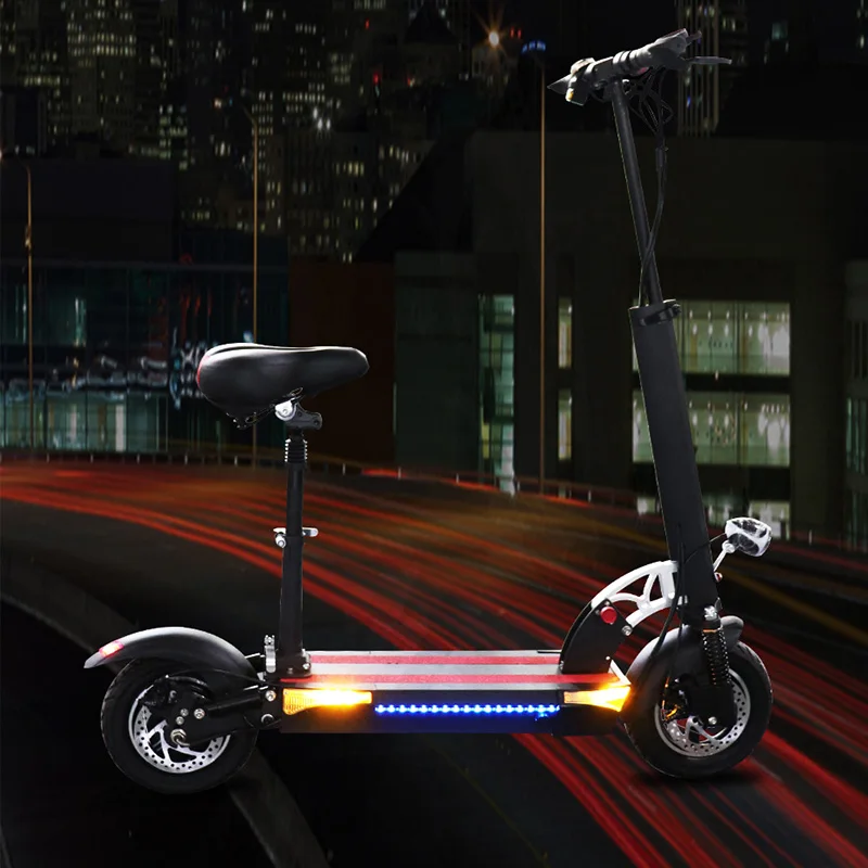 

JS Electric Scooter 48V26A 100KM 10'‘ Motor Wheel seat Adults Foldable Patinete Electric Skateboard Kick E Scooter Houverboard