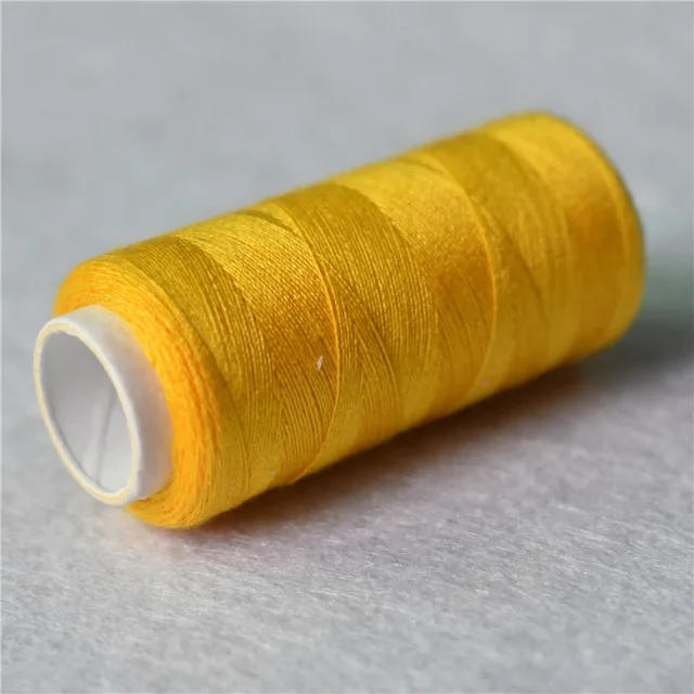 Горячий цвет 200 ярдов швейная нить полиэфирная нить набор прочных и прочных швейных нитей для ручных машин DIY Швейные аксессуары - Цвет: Цвет: желтый