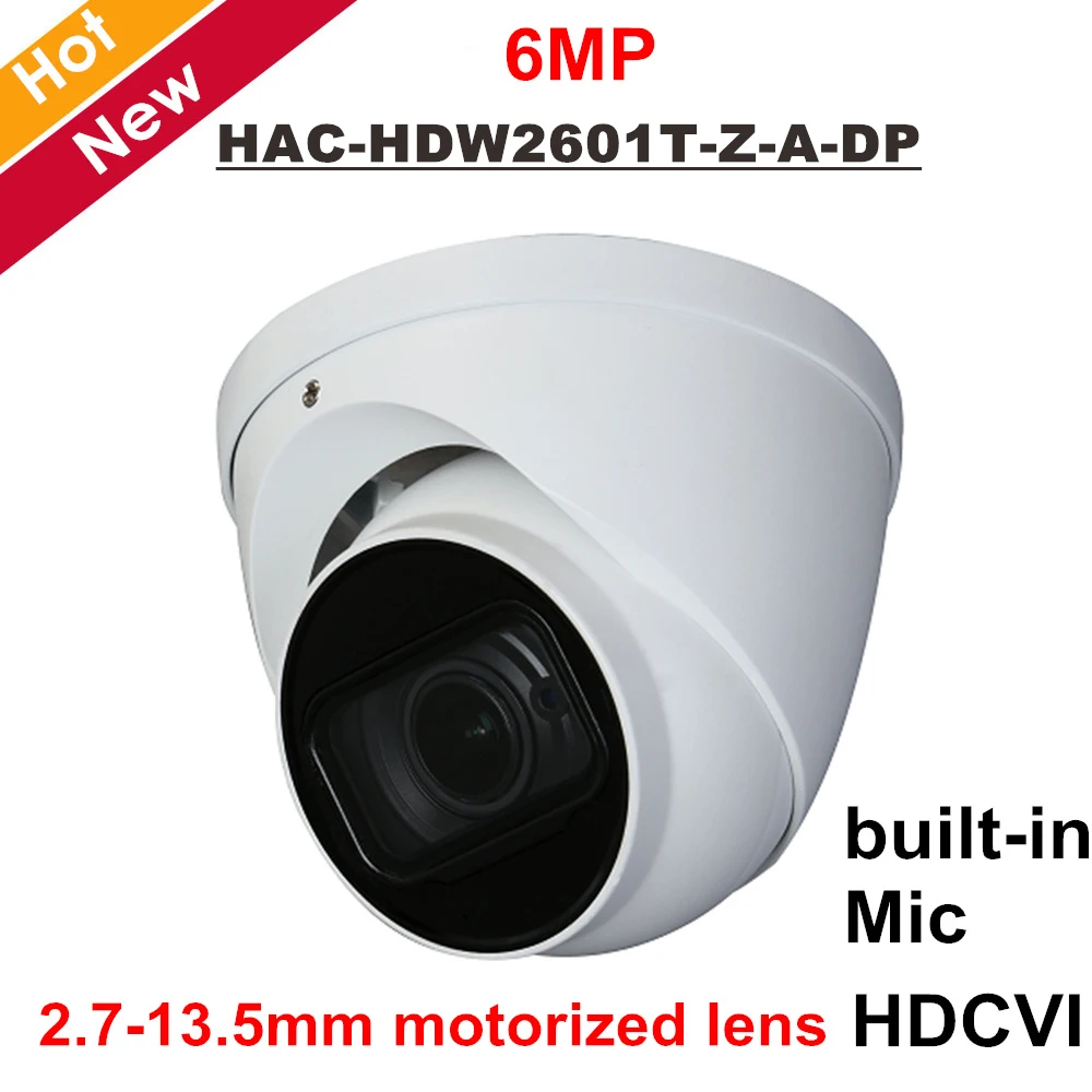 

DH 6mp WDR HDCVI Camera Built in MIC 2.7-13.5mm Motorized Lens IR distance 60 meters Aluminium case Outdoor Security Camera