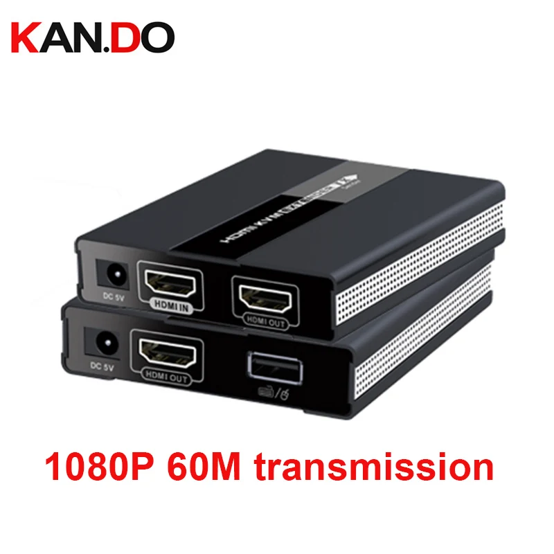 Удлинитель KVM 1080P 60M USB HDMI Over Single Cat 5/5E/6/7 Ethernet кабель удлинитель поддержка