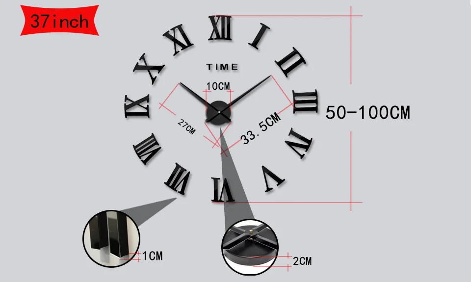Новинка, настенные часы для домашнего декора, Большие зеркальные настенные часы, современный дизайн, большие настенные часы, сделай сам, настенные наклейки, уникальный подарок 130