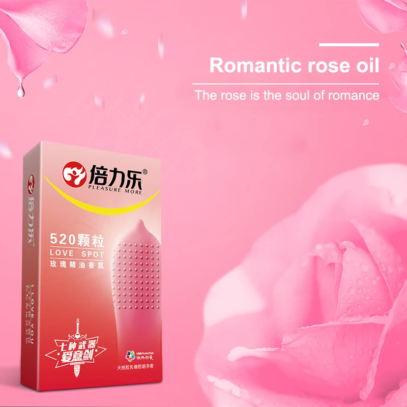 Beilile 10 шт. презерватив с надписью True Love Lemon в 520 горошек романтическое розовое
