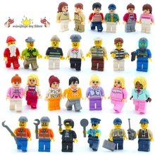 32-Style City Profession People Combinations Scenes Building Blocks Toys Compatible LegoINGlys With Weapons Action Figure Toys