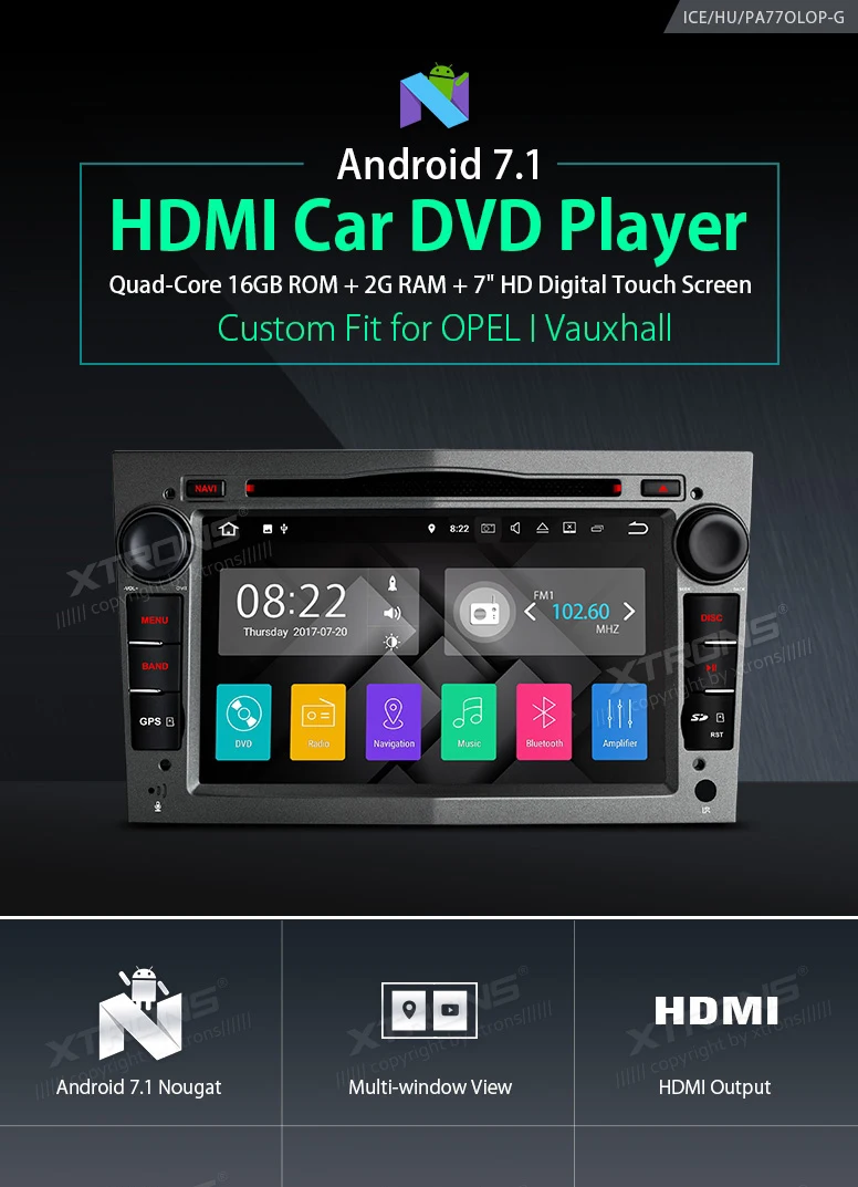 Discount 7" Android 7.1 Nougat OS Car DVD for Opel/Vauxhall Antara 2006-2011 & Zafira (B) 2005-2012 & Vivaro 2006-2010 & Vectra 2005-2008 1