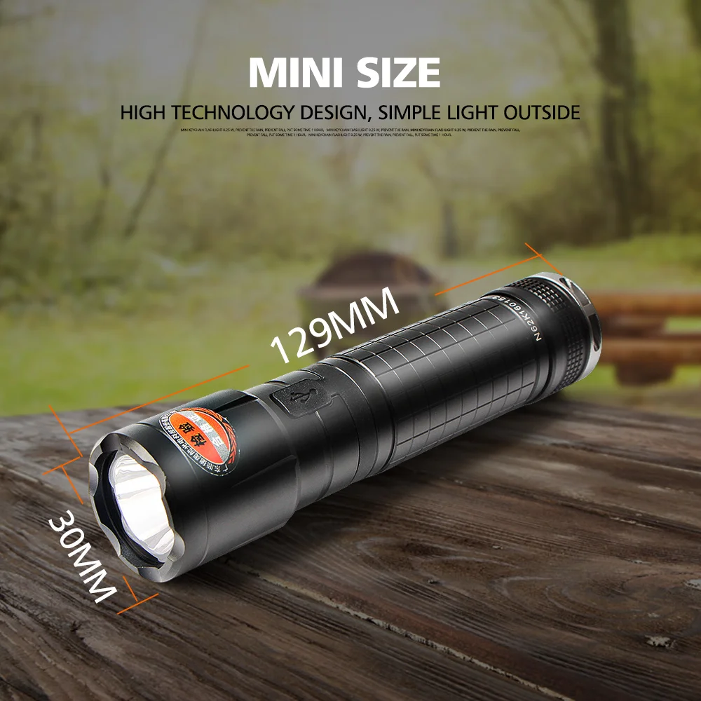 NICRON 5 Вт фонарик 300LM 170 м дальность луча водонепроницаемый IPX4 компактный USB