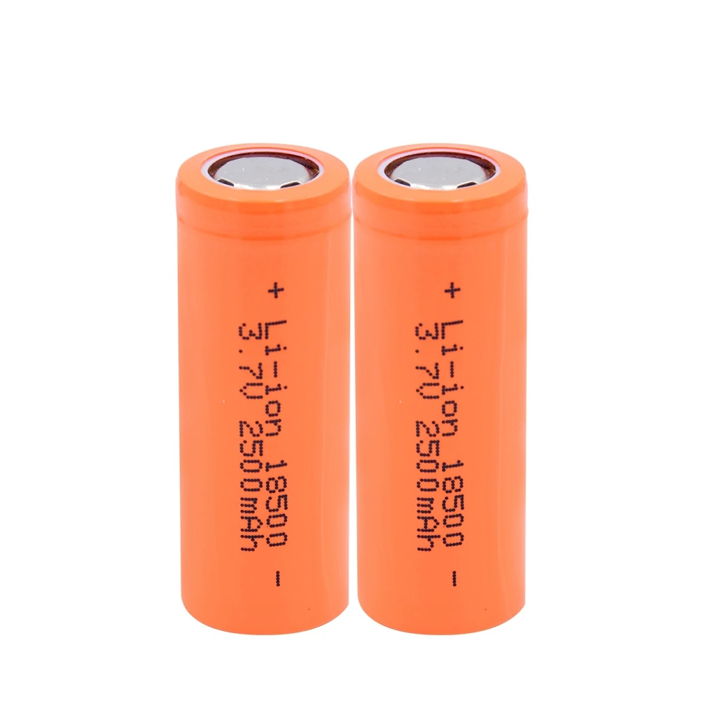 Перезаряжаемая 18500 литиевая батарея 3,7 V 2500mAh Блок питания для электронной сигареты с высоким разрядом большой емкости тока для фонарь-игрушки - Цвет: 2 PCS
