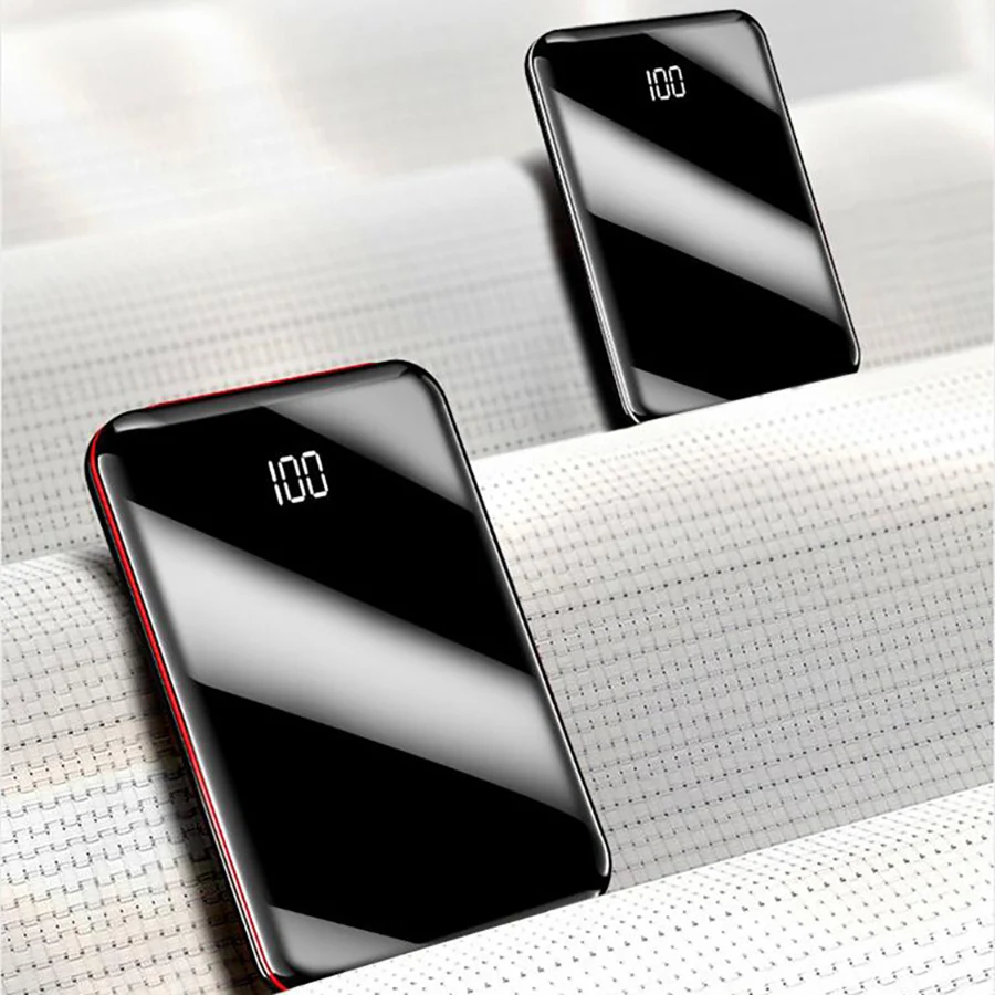 

5000mah Mini Power Bank Small Full Display External Portable Charger PoverBank Double USB for Xiaomi mi9 iphone xs