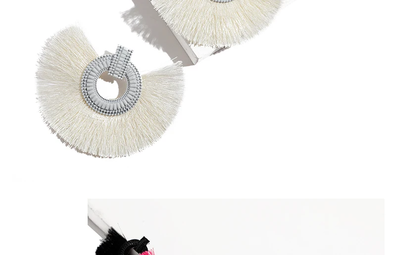 Bohemain Women Tassel Earrings Bijoux Cotton Vintage Fan Fringe Statement Earings Fashion Jewelry Wedding Drop Earrings (4)