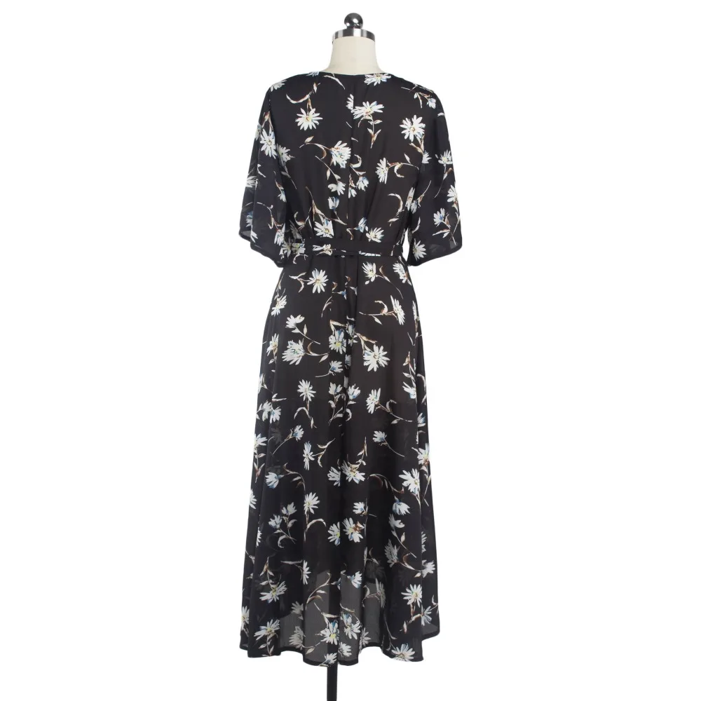 MisShow-2017-Casual-Black-Summer-Dress-Sexy-Deep-V-Neck-Half-Sleeve-Maxi-Long-Beach-Dresses (1)
