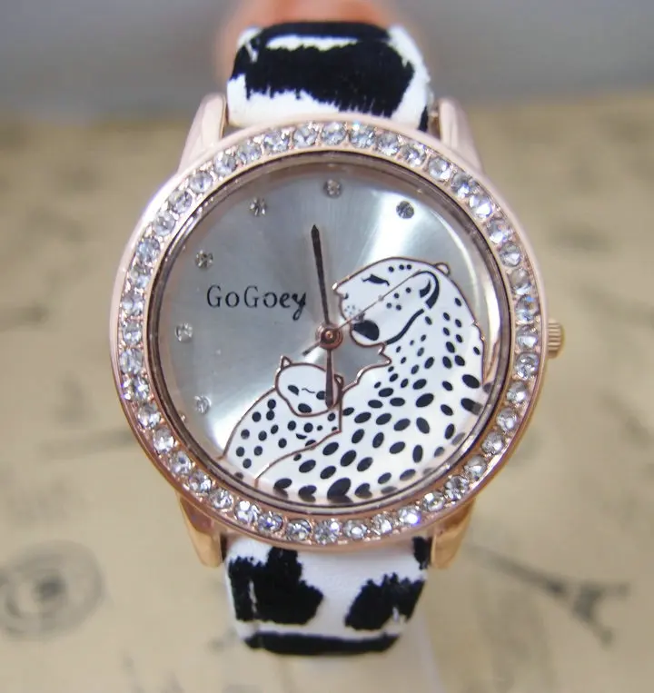 

High Quality gogoey brand Leopard leather watch women ladies dress quartz wristwatch Relojes Mujer go063