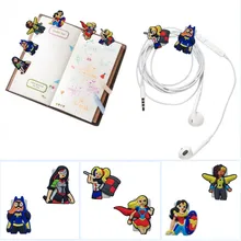 5 шт супер герой девушки бумажные зажимы рисунки из мультфильма ПВХ закладки для школьных учебников и офисных принадлежностей держатель для карт и заметок DIY ремесло USB скрепляющие зажимы