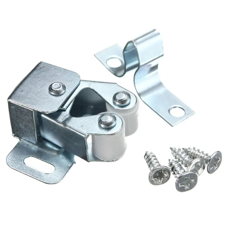 

MTGATHER 5 PCS Chrome Roller Catches Cupboard Cabinet Door Latch Stopper Screws Iron 28 x 15 x 13 mm Silver