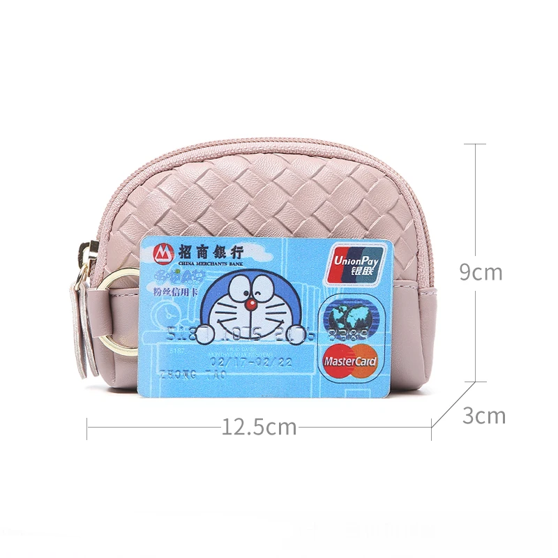 JANE'S LEATHER Brand Fashion Knit Women Coin Purse New Small Mini Change Wallet Cards Cash Bag Key Ring For Girl Teenager