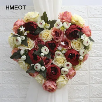

DIY customization Heart shaped rose flower row Wedding background flower wall decoration accessories Valentine's Day present