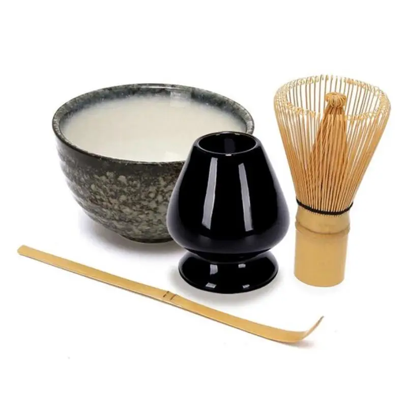 Buy 4 in 1 Tea Ceremony Matcha Ceramic Tea Bowl Bamboo Tea Scoop Matcha Whisk Japanese Teaware Tea Tool 4 Style Matcha Bowl Set