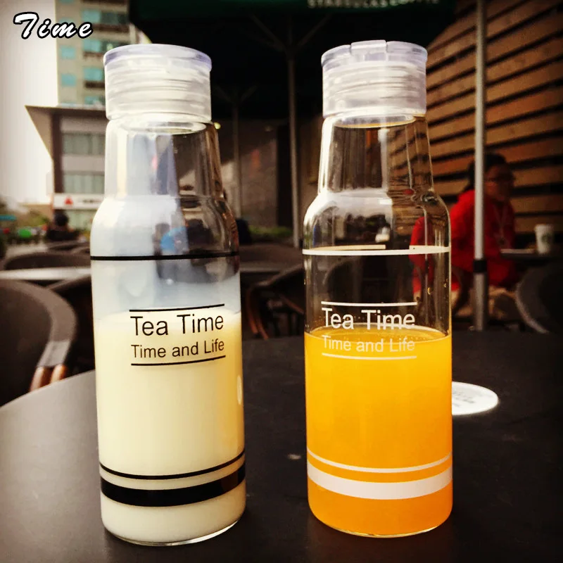 

Drinks Bottle Style Letter Pattern Glass Bottle 350ml Fashion Design Water Bottle for Milk Juice Drinks 350ml Korean Style