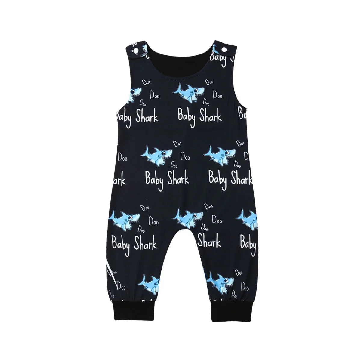 

New Infant Baby Boys Clothes Sleeveless Shark Romper Jumpsuit Overall Outfit