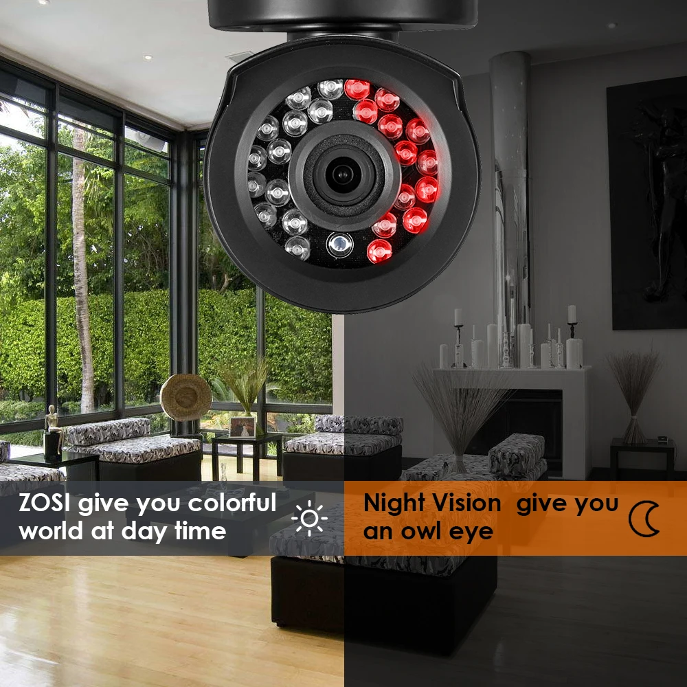 ZOSI 8CH 1080P HD-TVI DVR чехол 6 шт HD ночного видения наружная камера безопасности 2MP Bullet камера видео DVR комплект система видеонаблюдения