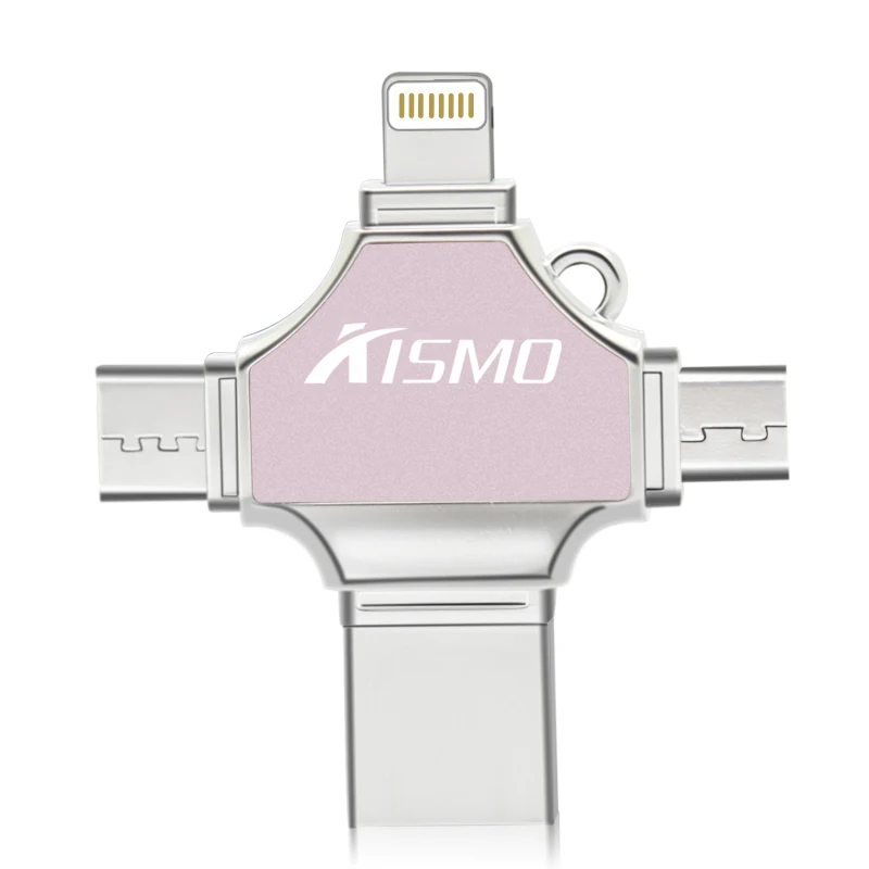 Флеш накопитель USB OTG Kismo 4 в 1 16 ГБ 32 64 Гб карта памяти Type C для телефонов samsung S9 S8 iphone X