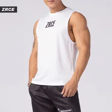 Zrce Новое поступление, топы на бретелях с принтом, Быстросохнущий Летний жилет без рукавов для мужчин, Повседневная Уличная Мужская Спортивная Беговая футболка