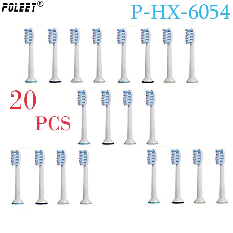 Poleet 20 шт./лот Сменная головка электрической зубной щетки HX6054 P-HX-6054 для Philips зубная щетка мягкая щетина гигиена полости рта