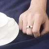Pure 18k White Gold Ring 1CT Princess Diamond Engagement Ring For Men's Women Unisex Wedding Jewelry Promise Gift 5