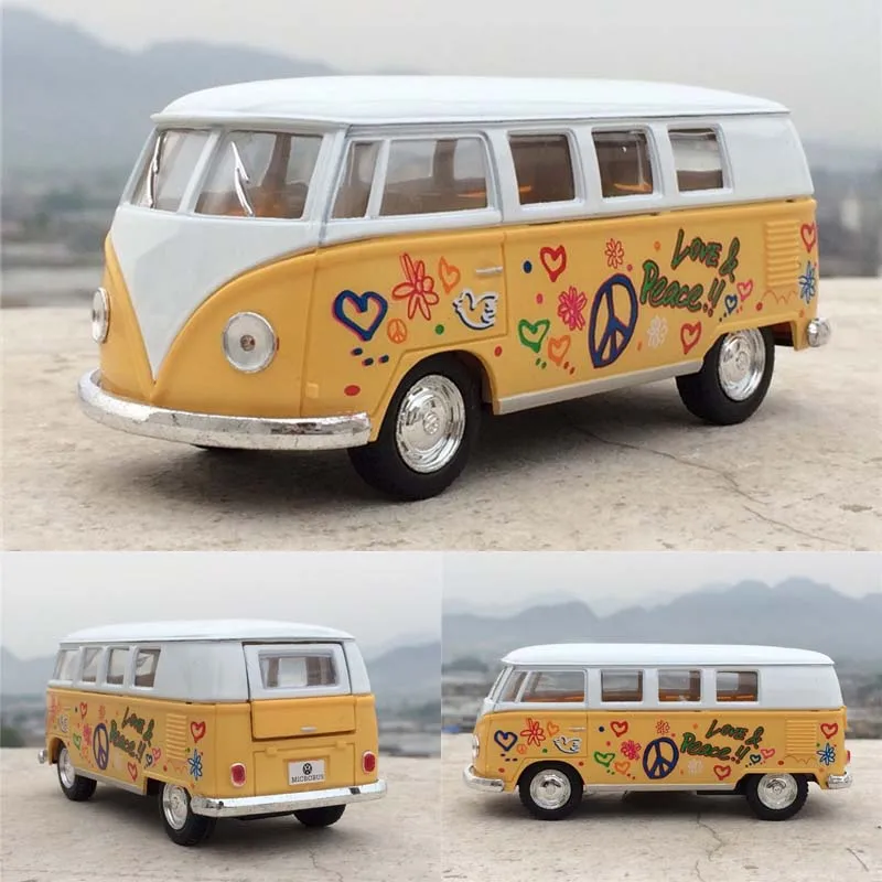 

High Simulation 1/32 Classic Bus Soft World Minibus Car Toy Mini Van Alloy Diecast Model Bus Toy For Kids Gift Free Shipping