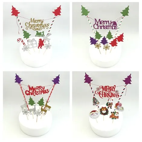 

Christmas Cupcake Cake Toppers Cake Insert Flags for Party Baking Photograph New merry christmas decoration christmas