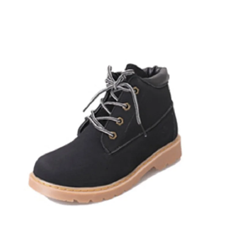 

2018 autumn suede new women's shoes fashion casual wild front tie wild couple women's boots black ljj 1106