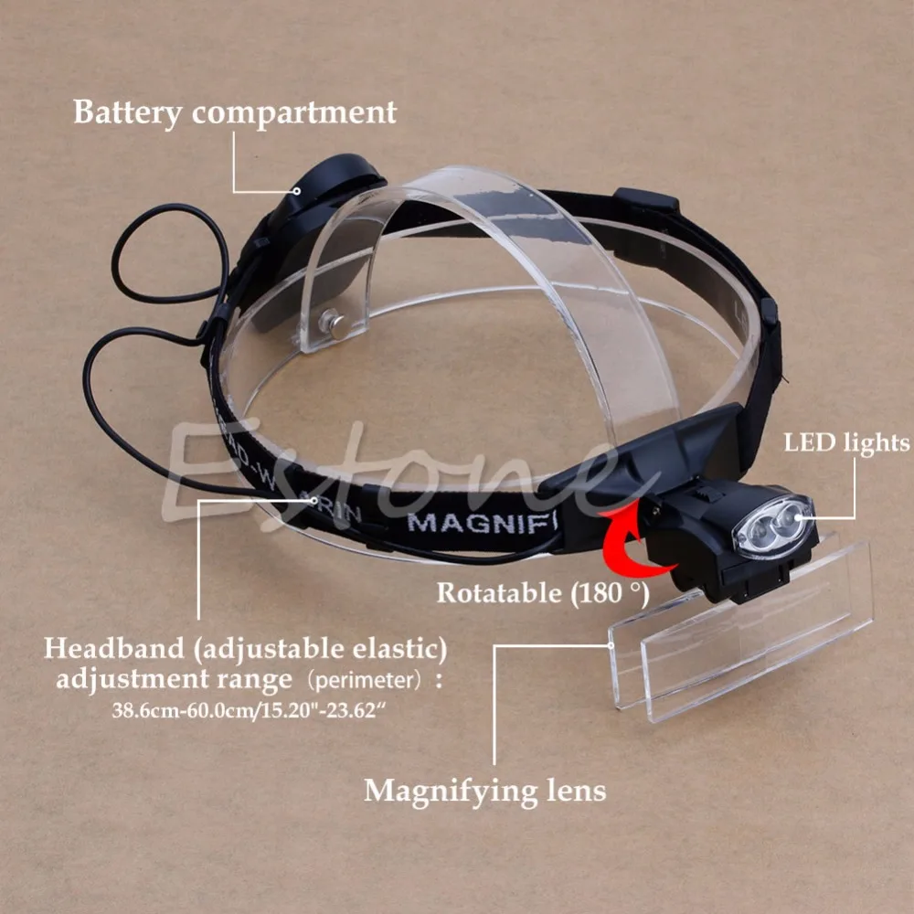 5 линзы светодиодные лампы петля руководитель повязка лупы Стекло Лупа 1-3.5x T15