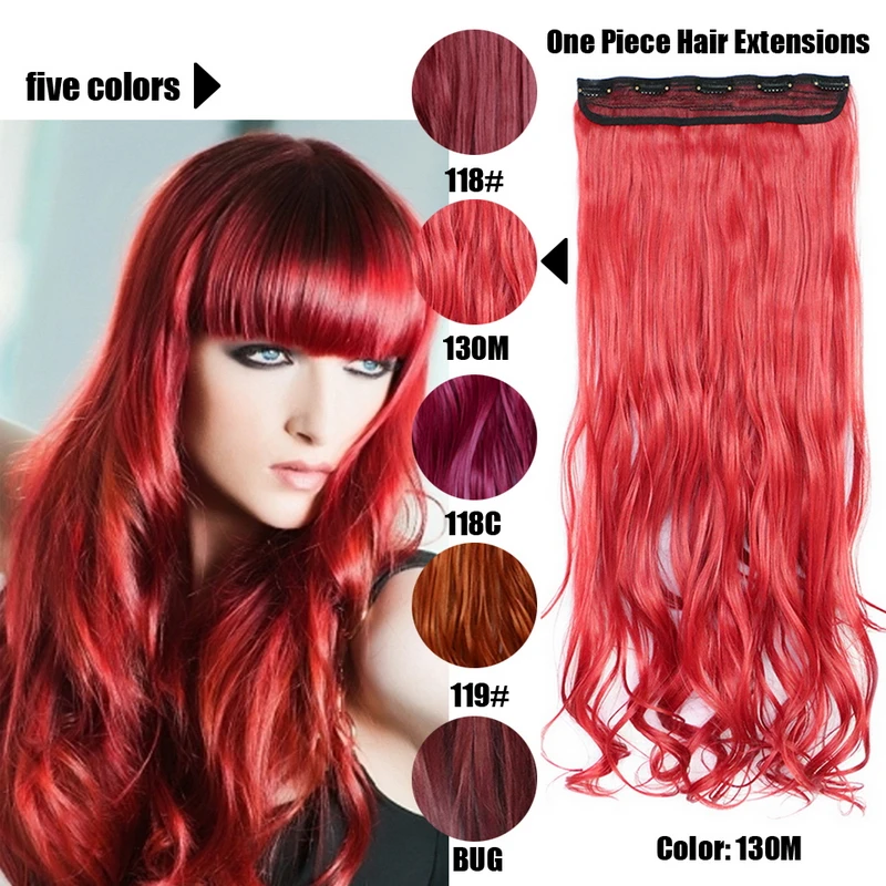 2016 Hot Free Shipping Heat Resistant Synthetic Long Wavy Auburn Red Hair Extensions Clip In 2016 Hot Free Shipping Heat Resistant Synthetic Long Wavy Auburn Red Hair Extensions Clip In