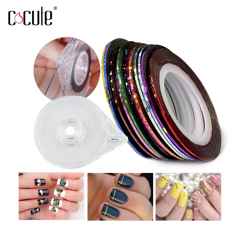 

12 Multicolor Rolls Nail Art Metal Wire Glitter Nail Decoration Line DIY Design Tool for Rhinestone Manicure Supplies with a Box