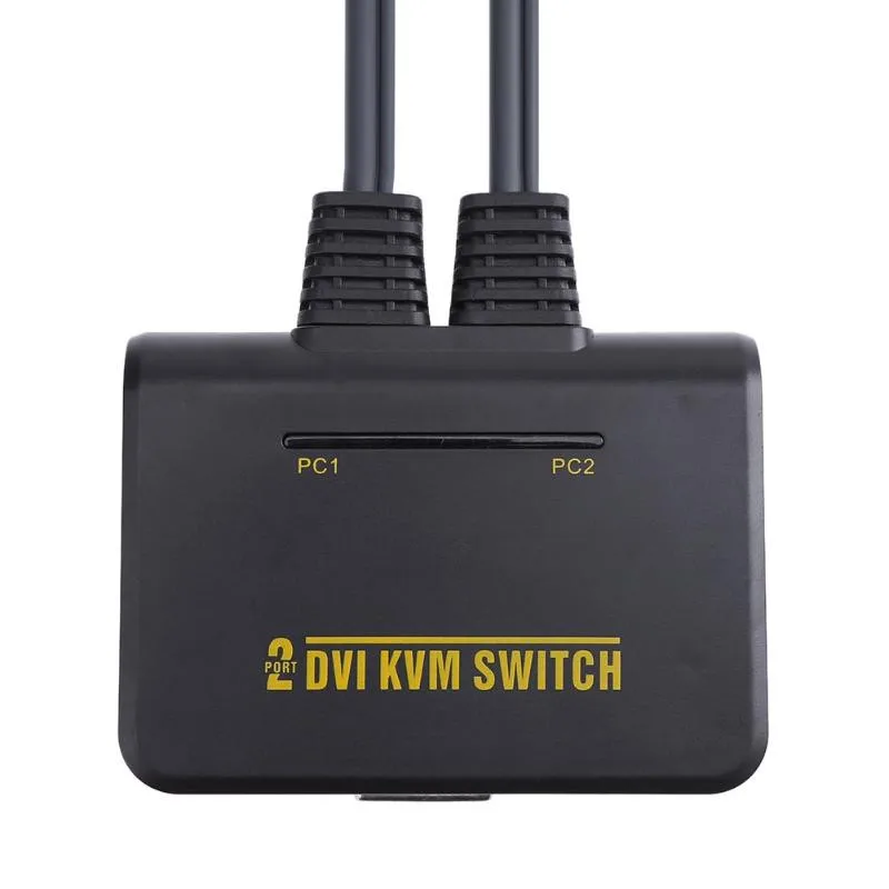 USB KVM DVI коммутатор с 2 портами аудио и видео кабелем для мыши клавиатуры черного