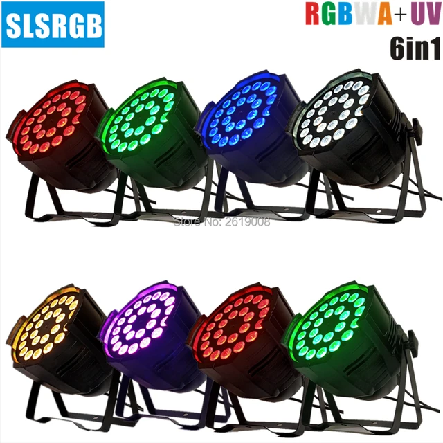 อลูมิเนียมLed Par 24X18W Rgbwa + Uv 6in1 Rgbwpyในร่มคริสต์มาสดิสโก้แสงเวทีDj