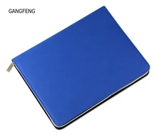 Free Logo Customized B5 Planner Leather Notebook with Calculator Zipper Loose leaf Diary Blue Note book Leader Gift
