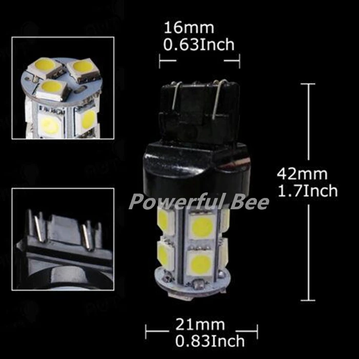2 x T25/3156 3157 13SMD холодный белый светодиод Автомобильные ДХО ходовые огни заднего