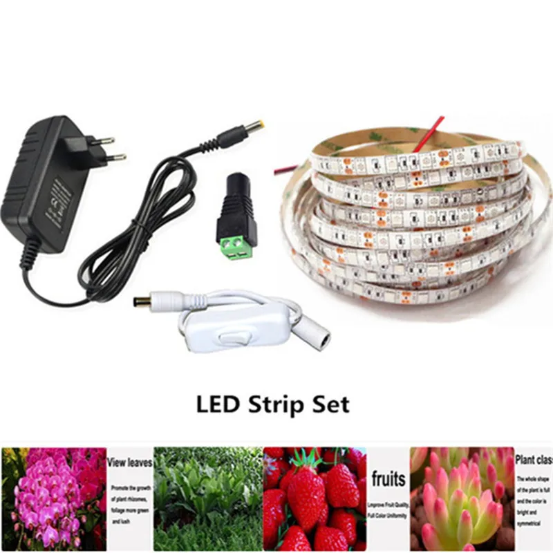 5050 LED Grow Lights DC 12V waterproof Growing LED Strip Plant Growth