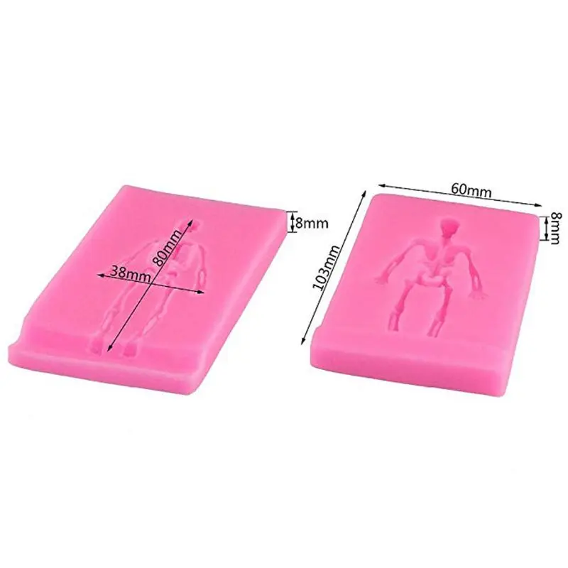 1 Set 3D Cross Coffin Skeleton Skull Silicone Mold for Fondant Resin DIY Resin Jewelry Making Craft Tools Gifts