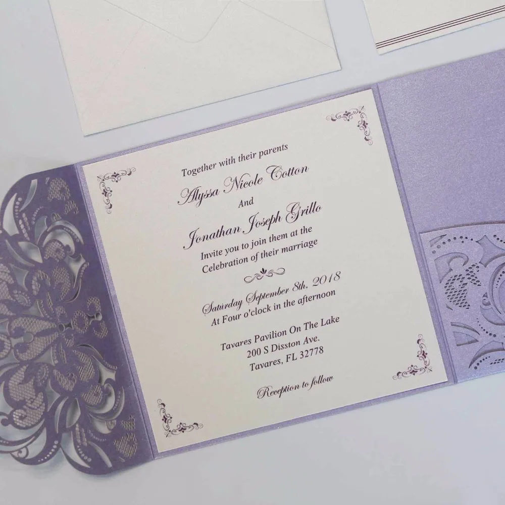 Elegant Wedding Invitations with RSVP Cards
