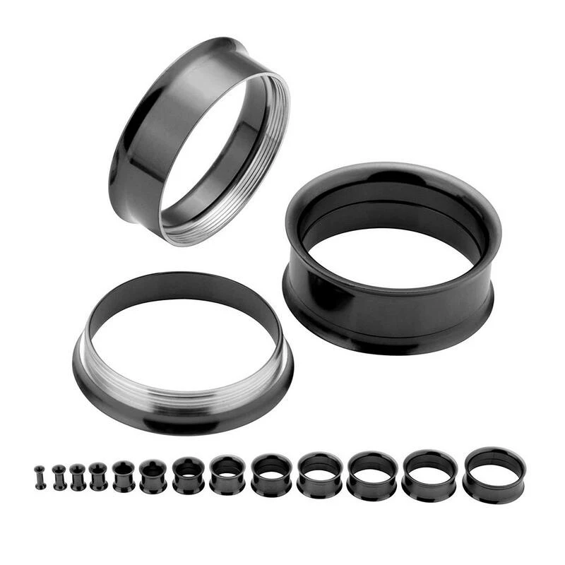 

1Pc Stainless Titanium Spiral Punk Body Puncture Jewelry Stainless Steel Double Trumpet Ear Expansion