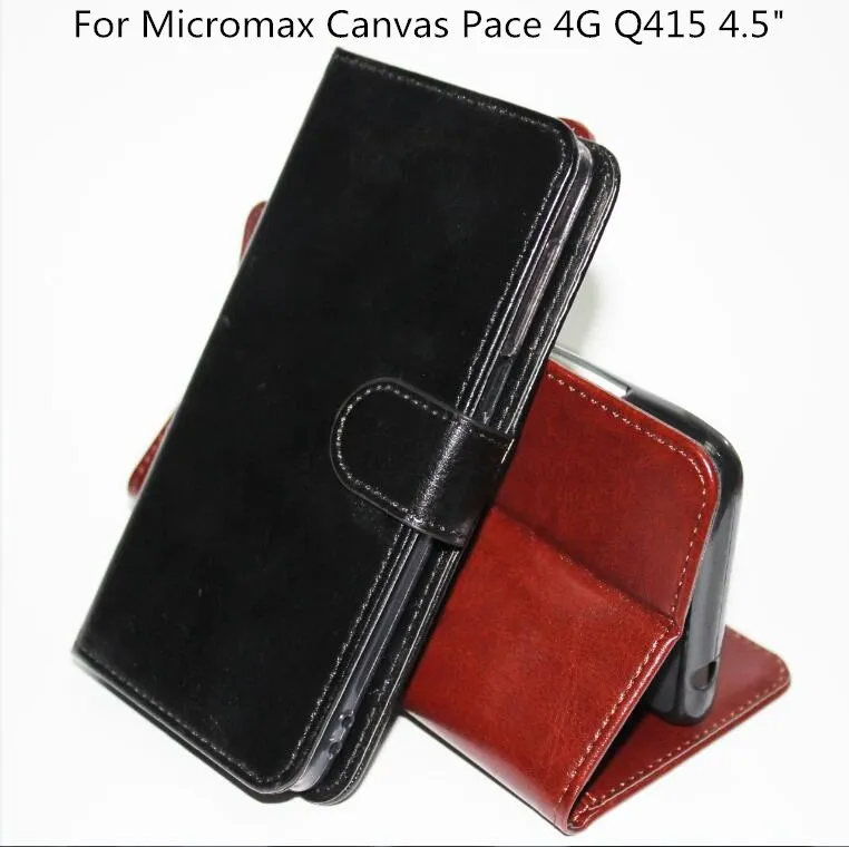 For Micromax Canvas Pace 4G Q415 4.5" Case Wallet Style PU Leather with Stand Function and Card Holder | Мобильные телефоны и