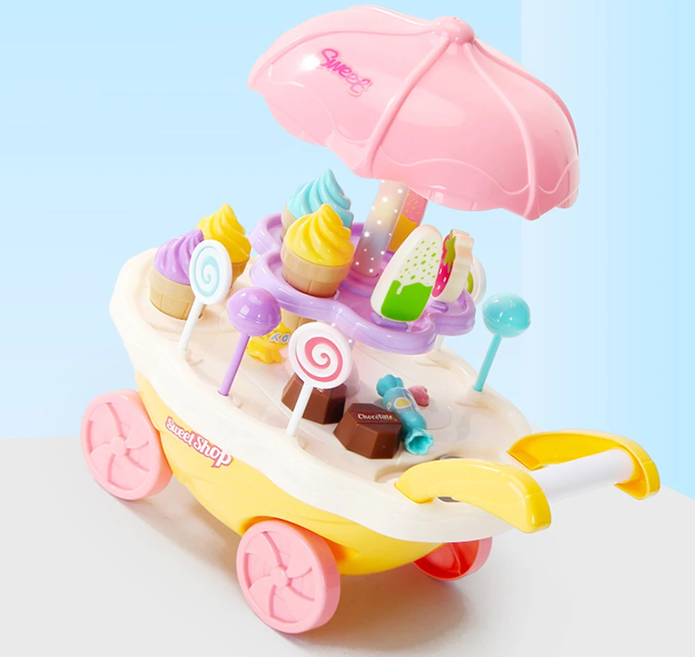 Детская Классическая Игрушка Корзина моделирование Icecream конфеты автомобиль с музыкальным светом Ролевые Игры развивающие игрушки для детей