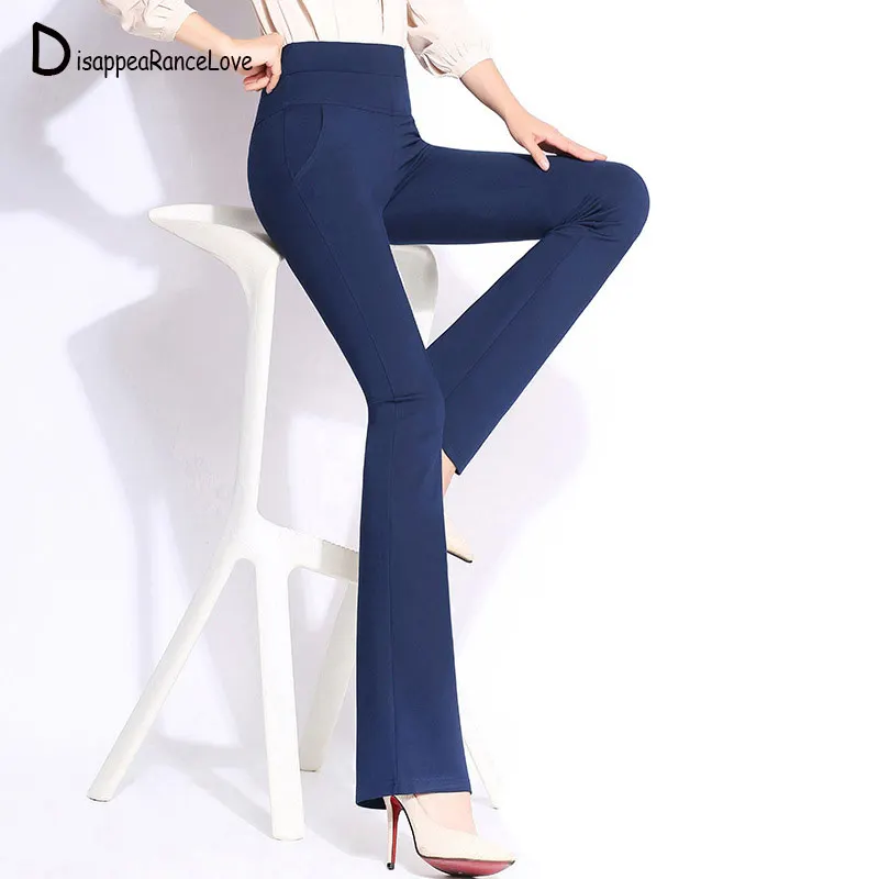 

2019 Spring Autumn High waist Trousers Women Pants Casual OL Formal Harem Pants Women Office Pants Flare Trousers