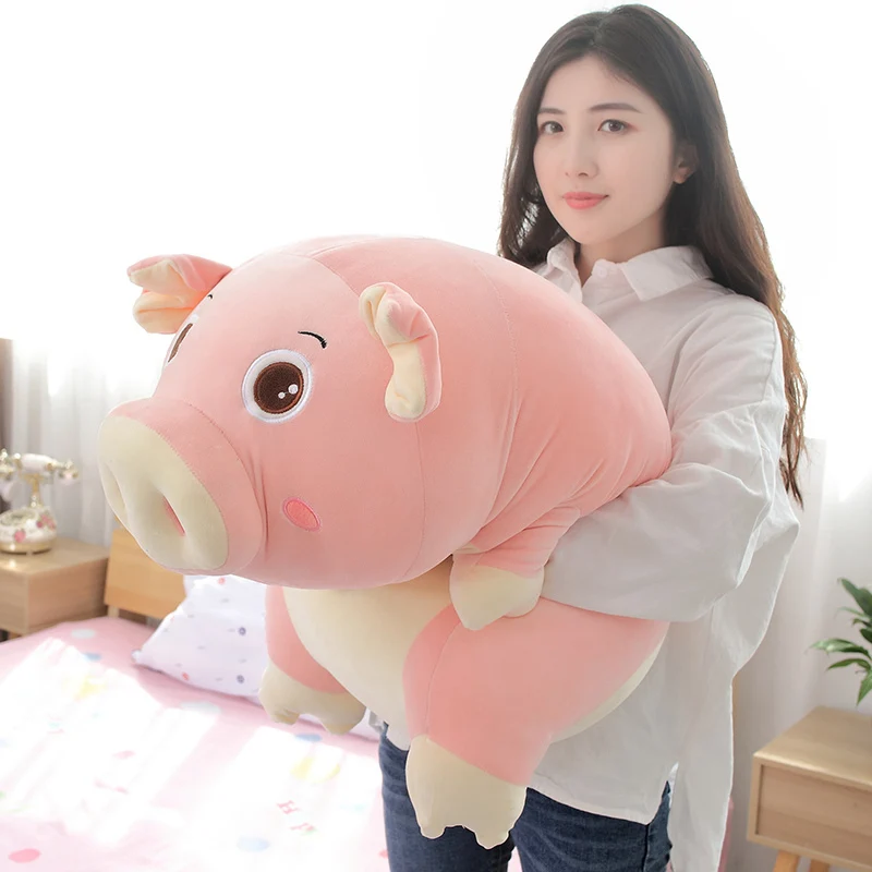 

45-85cm Soft Kawaii Pink Pig Plush Pillow Stuffed Cute Cartoon Animal Cushion Chinese Zodiac Pig Toy Doll Birthday Gift Kid