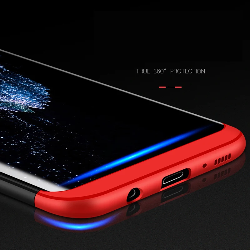 Gourde для samsung a7 2018 чехол Samsung Galaxy S8 S9 Plus note9 полное покрытие a5 2017 3 в 1 Ультра тонкий 360