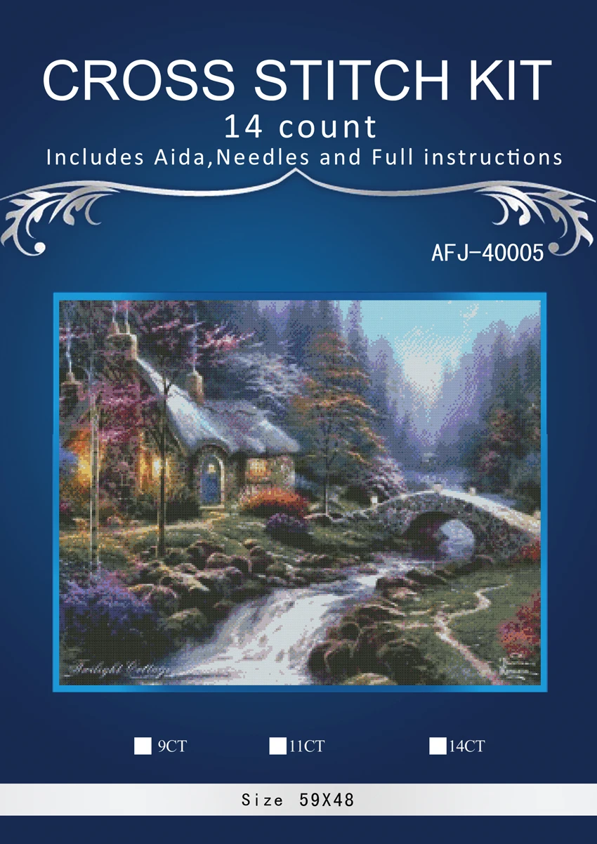 

1forest house Counted Cross Stitch Cross Stitch Set Chinese Cotton Cross-stitch Kit Embroidery Needlework SIMILAR dim anchor