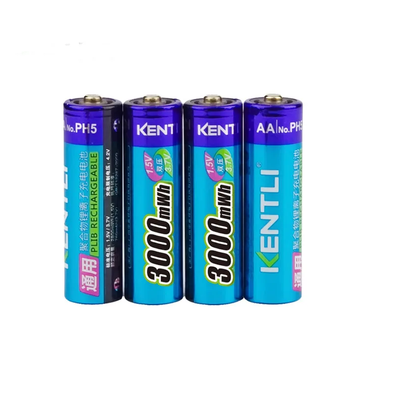 Goede KENTLI 8 pcs 1.5 v aa aaa batterijen Oplaadbare Li polymer Lithium batterij + 4 slots AA AAA lithium li ion Smart Charger