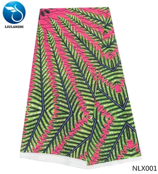 

LIULANZHI african print chiffon fabric 5 yards african printed fabric polyester high quality nigerian fabric NLX001-018
