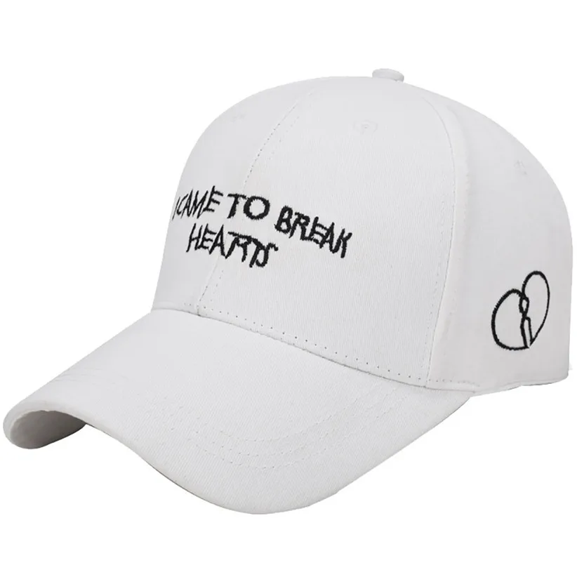 Бейсбольная Кепка с вышивкой и надписью «ICAME TO BREAK Heart», модная женская кепка в стиле хип-хоп, мужские летние шляпы от солнца 90218 - Цвет: WH